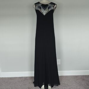 BCBG/MaxAzria Luciele sleeveless long black v-back dress-2